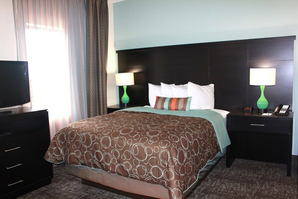 Drift to sleep in a comfortable bed after a wonderful day outside.