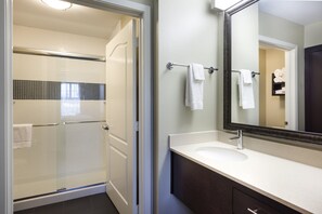 Bright bathrooms are refreshing after a day of adventure.