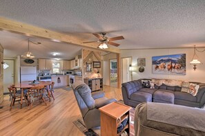 The open living space keeps your whole crew connected on your off-grid escape.