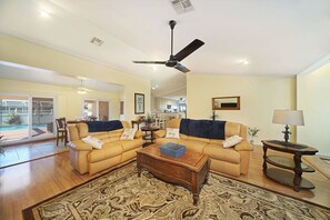 Living Room with Vaulted Ceilings