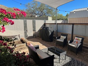 Private Patio with plenty of room for furry friend(s)