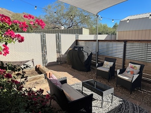 Private Patio with plenty of room for furry friend(s)
