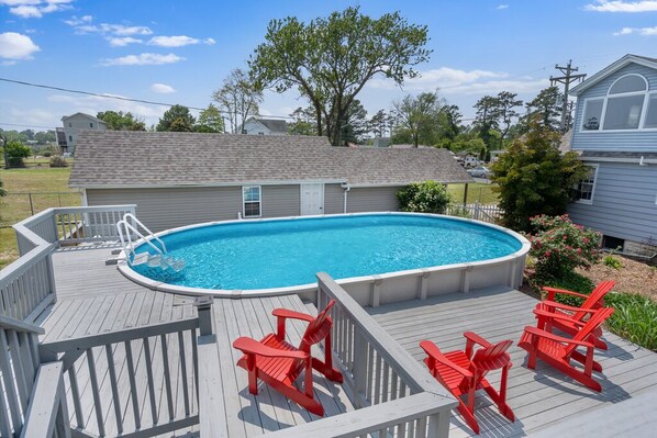 Take a dip in the Pool or lounge on the huge Deck!