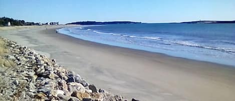 Steps to miles of sand