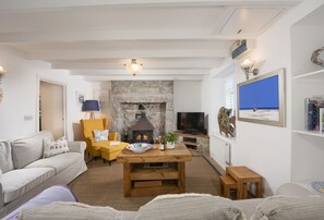 Adanac, Sennen Cove. Ground floor: The cosy sitting boasts a gorgeous wood burning stove to keep you toasty