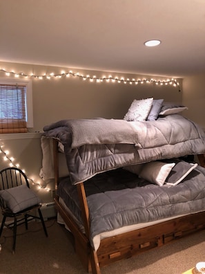 Third bedroom with ensuite bathroom - twin over double bunk bed