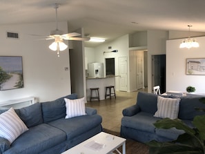 Living room back to kitchen