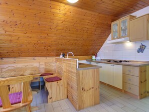 Wood, Flooring, Interior Design, Ceiling, Floor, Furniture, Kitchen, Cabinetry, Countertop, Room