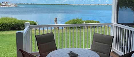 Backyard deck overlooking the Atlantic Ocean 