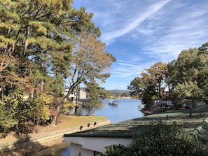What a view to wake up to!  Enjoy your morning coffee overlooking the lake!
