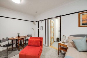 Sofa chair turns into a small sofa bed suitable for a young child