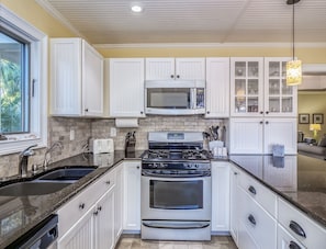 The kitchen has been remodeled and is beautiful.