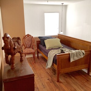 Loft outside Queen Bedroom has access to that bath.  Twin Daybed