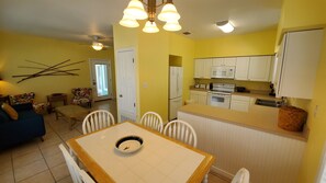 FULL Kitchen with complete cookware, dinnerware, glassware and silverware