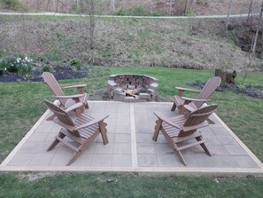 Enjoy fires right by the creek!  We supply the firewood 