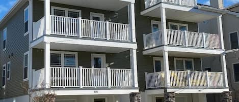 Three floors of living space with a large garage, elevator and 3 decks. 