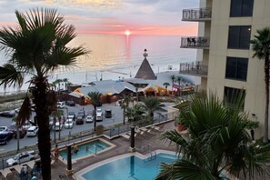 Sunset view from the spacious Balcony