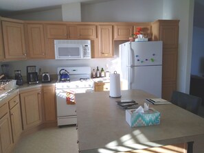 Spacious kitchen with island