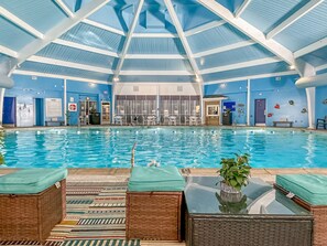 Rainy day - no problem you can enjoy a splash in the indoor pool. Amenities passes can be purchased on the spot or online