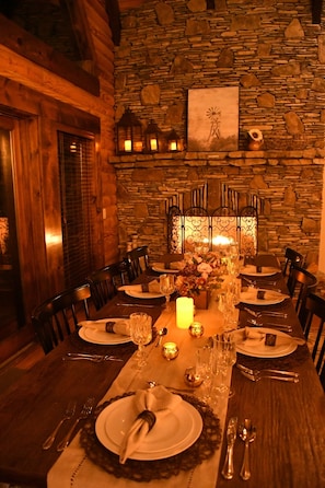 Dining Area Fireplace View