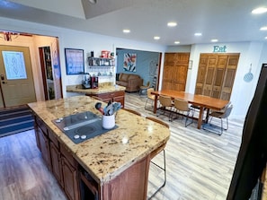 Large kitchen island for additional seating