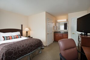 Drift to sleep in this plush bed.