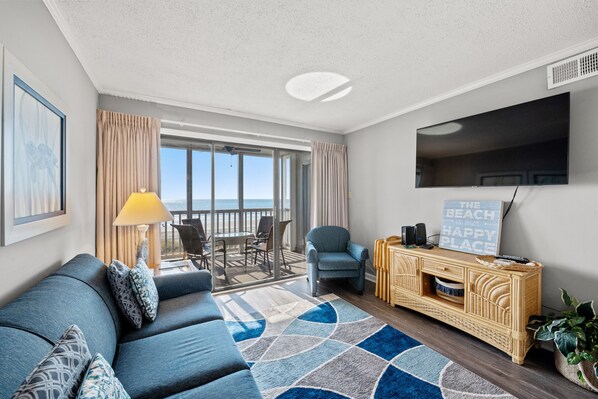 Get cozy and comfortable in this 2 bedroom, 2 bath oceanfront condo.