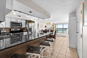 An open floor plan lets everyone spend time together.