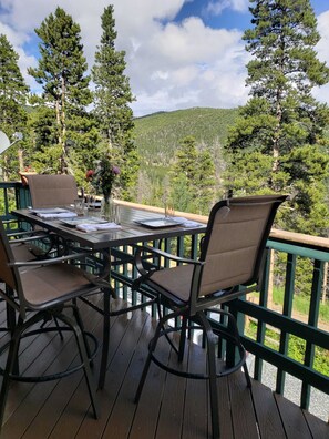 Dining on the upper level deck