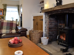 Warming wood burner | Rhona’s Cottage, Abergavenny