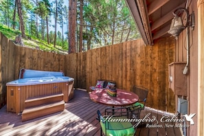 Private hot tub on back deck.