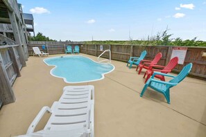 Frolic in the private swimming pool or take in the Hatteras sun from the poolside chairs.