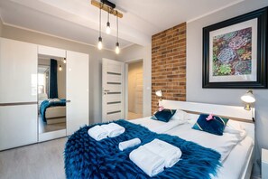 Cozy bedroom in the apartment. 