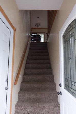 Stairs from Outside or garage to Creekside Rental