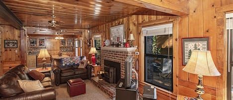 Fir Cottage Living Area Fireplace