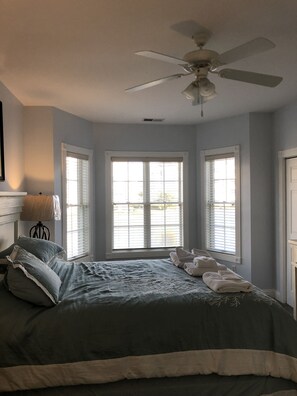 View from master bathroom to master bedroom 