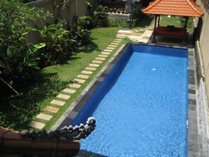 Swimming Pool View from Bedroom 2 and 3