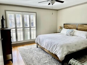 Spacious master bedroom with king bed