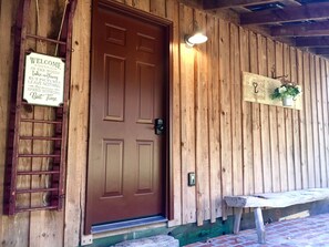Front entrance. Door has secure key-coded lock.
