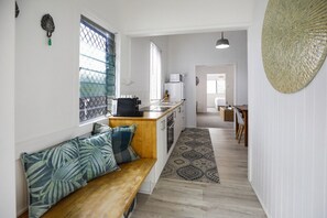 Apartment entrance and kitchen