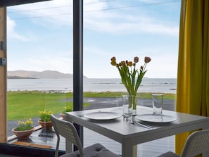 Delightful dining area with fantastic views | The Isle View Nest - Number Five Isle View, Lower Harrapool, near Broadford