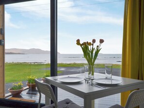 Delightful dining area with fantastic views | The Isle View Nest - Number Five Isle View, Lower Harrapool, near Broadford