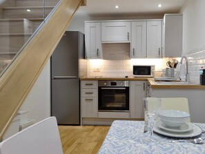 Fully equipped kitchen with dining area | Cornel Clyd (Cosy Corner), Felinfach, near Lampeter