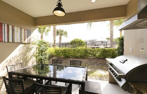 Gather around the outdoor dining table