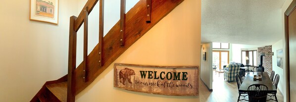 Entry way into the condo. Oak Hardwood floors installed 1st & 2nd story in 2020