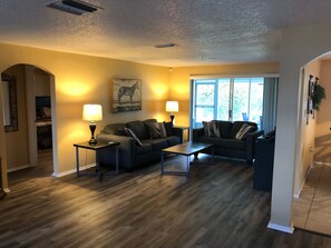 Living Room with new floors