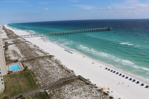 Magnificent view of the white, sandy beach. Hope you will come and stay.