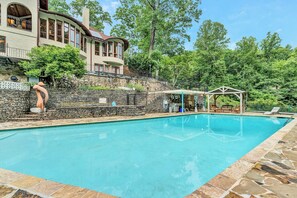 Our 60,000 gallon pool is perfect to cool off in during our summer season. 