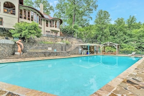 Our 60,000 gallon pool is perfect to cool off in during our summer season.