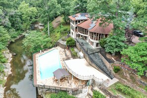 Drone shot of our Regenerative Oasis, Brookwood House. 